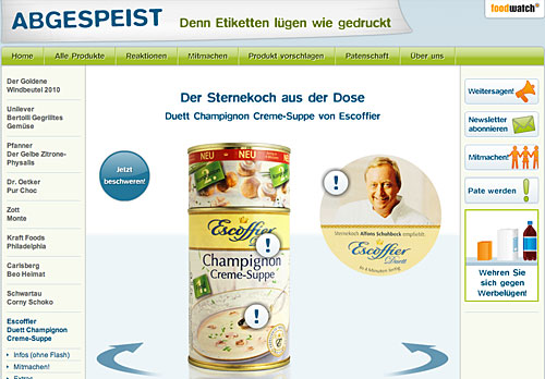 Foodwatch und abgepeist.de