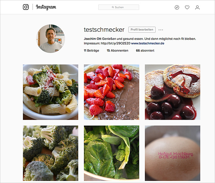 Der neue Instagram Account für testschmecker.de
