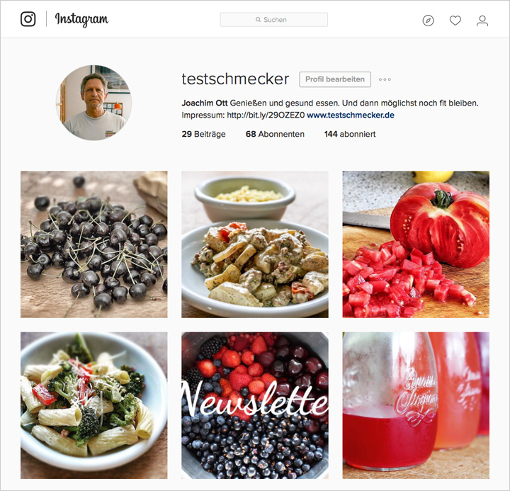 Der neue Instagram-Account des Testschmeckers kommt ganz gut an. 
