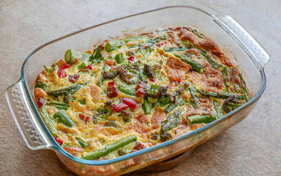 Gemüse Frittata mit grünem Spargel