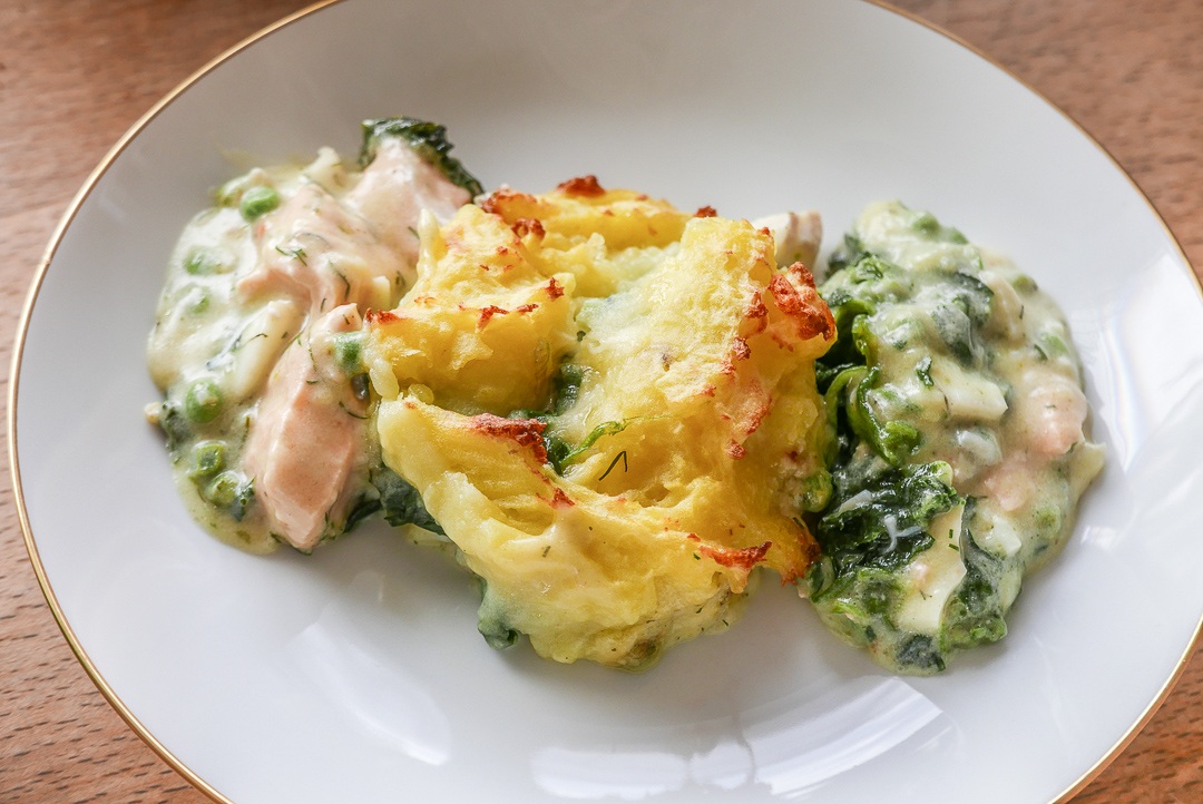 Fish Pie ist ein englischer Klassiker mit sagenhaftem Fisch-Aroma.