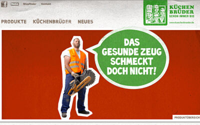 Küchenbrüder-Suppen. Werbeslogan: Schon immer Bio