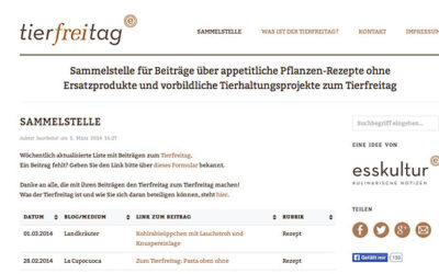 Tierfreitag – Die Sammelstelle für fleischlose Rezepte