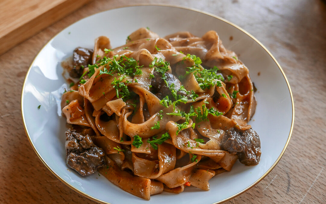 Hähnchenleber Ragout mit Tagliatelle